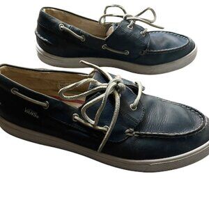 Vans Blue Leather Boat/Barco Shoes Mens 9.5
